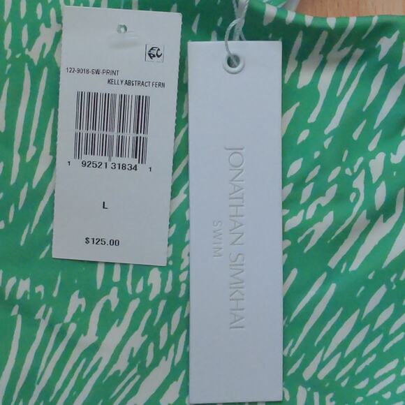 Jonathan Simkhai Alfani Abstract Print Bikini Bottom Kelly Abstract L New - Picture 8 of 11